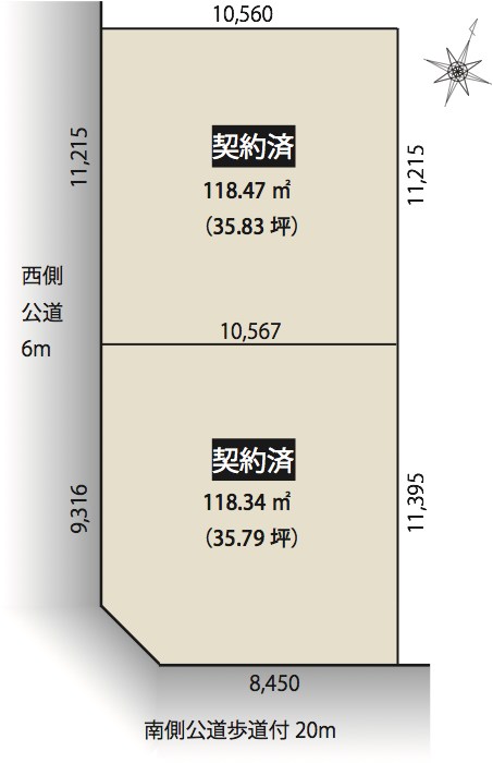 渋川町L＆Dプレイス全体区画図